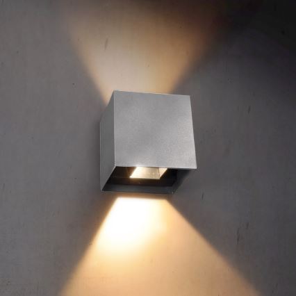 Brilagi - Уличный светодиодный настенный светильник CUBE LED/6W/230V серый IP54