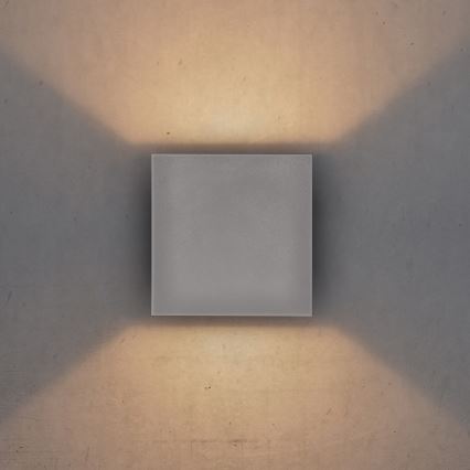 Brilagi - Уличный светодиодный настенный светильник CUBE LED/6W/230V серый IP54