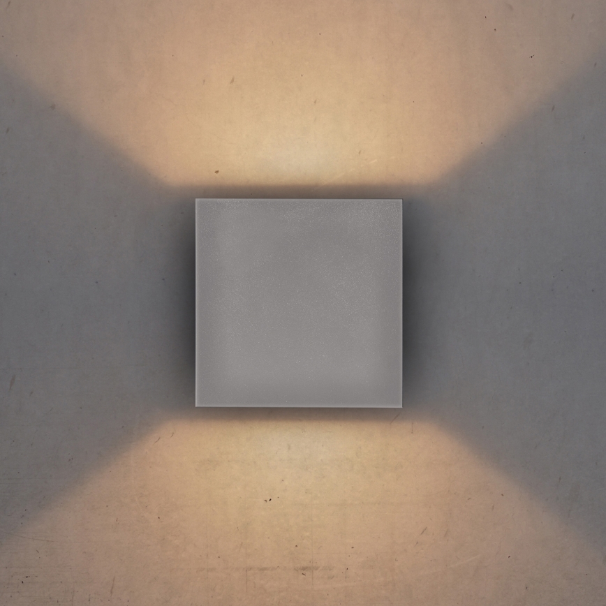 Brilagi - Уличный светодиодный настенный светильник CUBE LED/6W/230V серый IP54