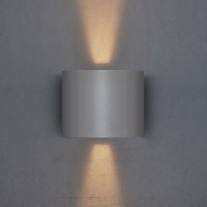Brilagi - Уличный светодиодный настенный светильник RONDO LED/6W/230V серый IP54