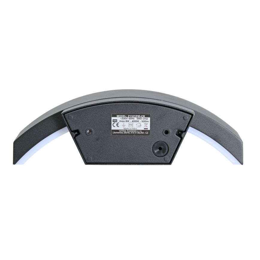 Brilagi - Уличный светодиодный настенный светильник с датчиком ARCELO LED/8W/230V IP54