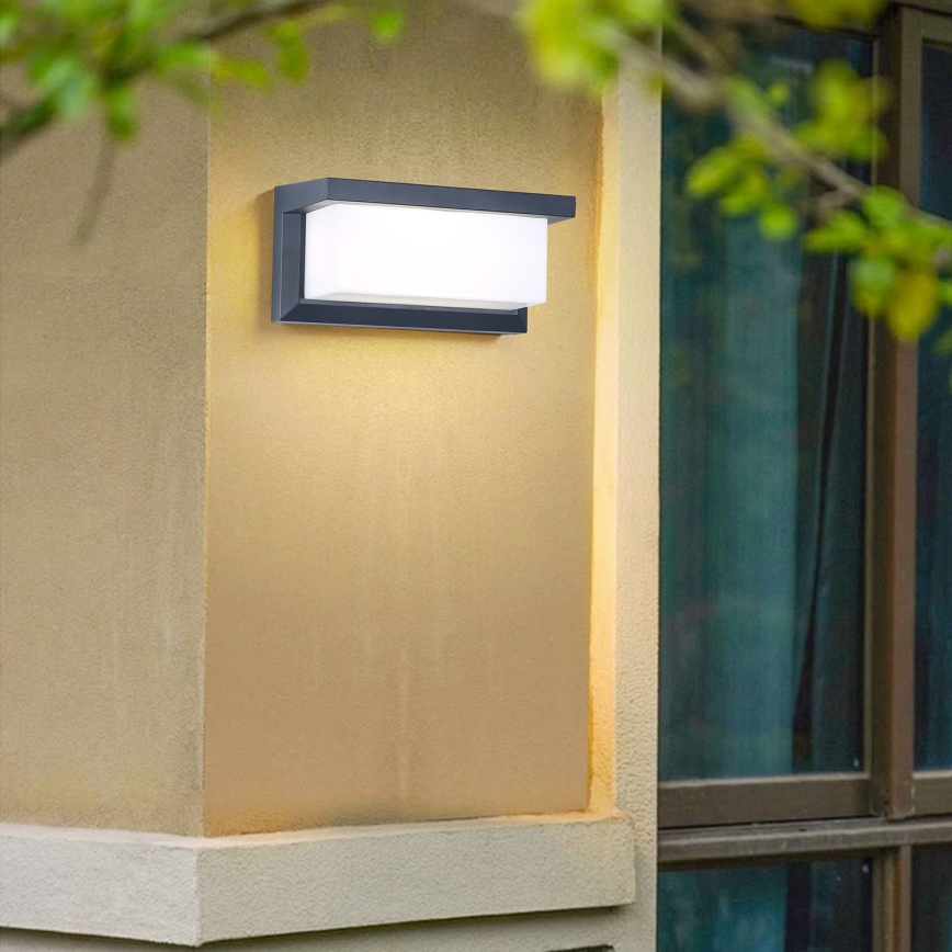 Brilagi - Уличный светодиодный настенный светильник с датчиком BRICKY LED/12W/230V антрацит IP54