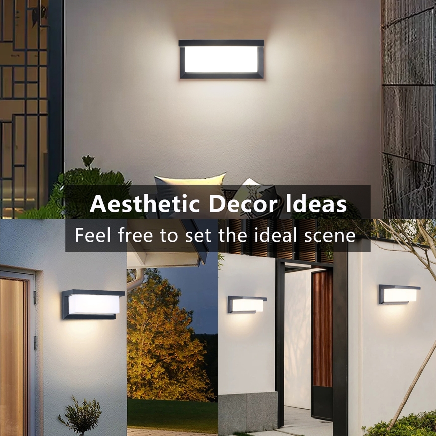 Brilagi - Уличный светодиодный настенный светильник с датчиком BRICKY LED/12W/230V антрацит IP54