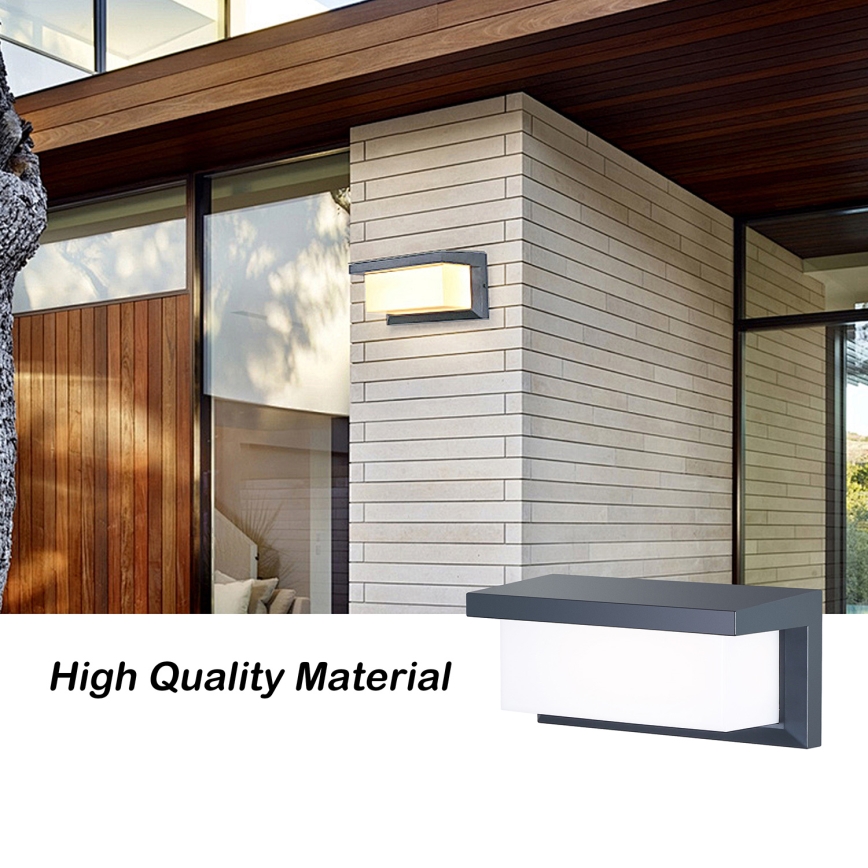 Brilagi - Уличный светодиодный настенный светильник с датчиком BRICKY LED/12W/230V антрацит IP54