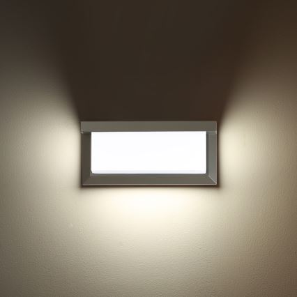 Brilagi - Уличный светодиодный настенный светильник с датчиком BRICKY LED/12W/230V серый IP54