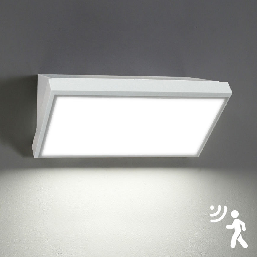 Brilagi - Уличный светодиодный настенный светильник с датчиком TRIANGLE LED/20W/230V белый IP65