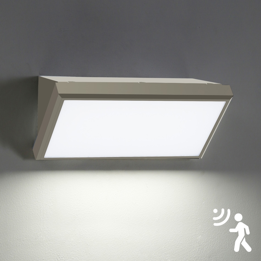 Brilagi - Уличный светодиодный настенный светильник с датчиком TRIANGLE LED/20W/230V серый IP65