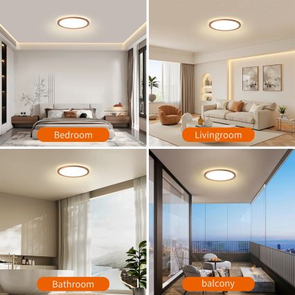 Brilagi - LED потолочный светильник для ванной комнаты ULTRA SLIM LED/12W/230V Ø 22,5 см розовое золото IP54