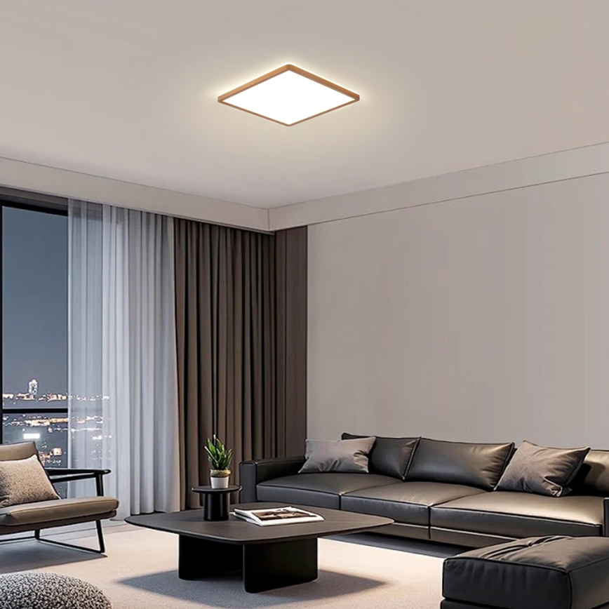 Brilagi - LED-стельовий світильник для ванної кімнати ULTRA SLIM LED/18Вт/230В 30x30 см рожеве золото IP54