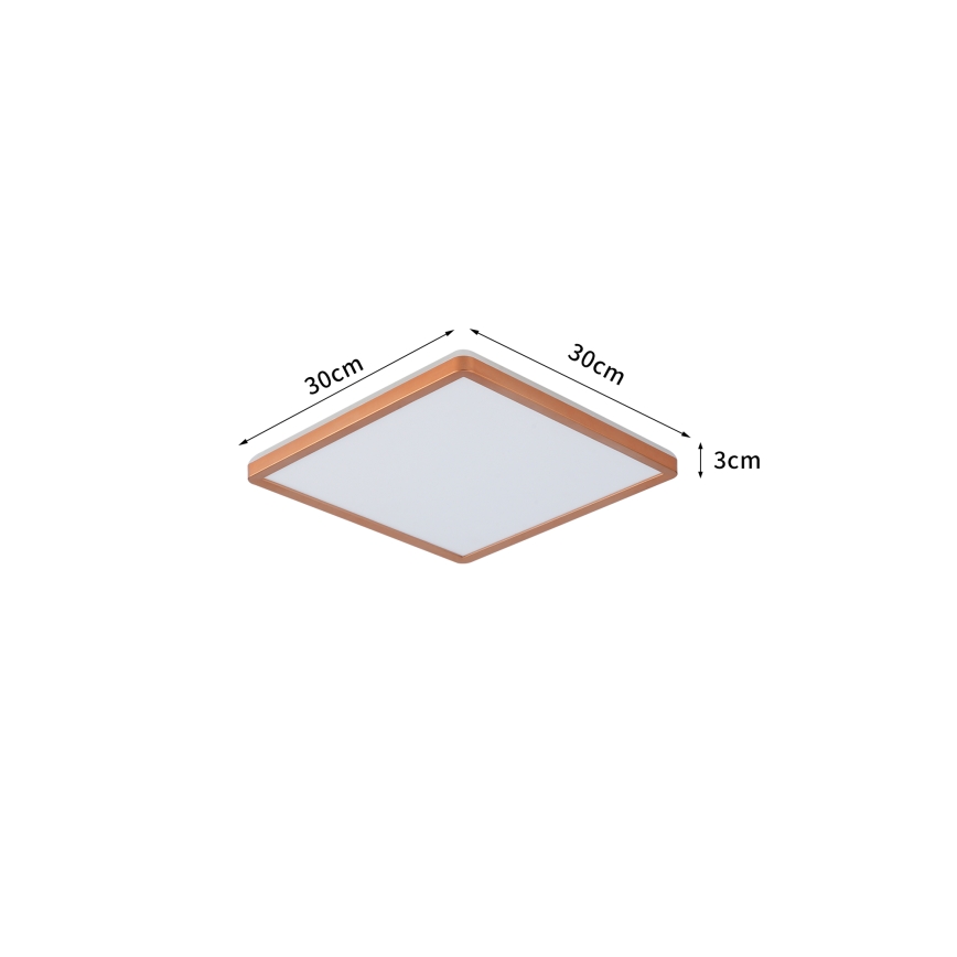 Brilagi - Ультратонкий потолочный светильник для ванной, LED/18W/230V, 30x30 cm, розовое золото, IP54