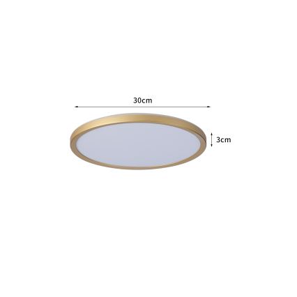 Brilagi - LED стельовий світильник для ванної кімнати ULTRA SLIM LED/18W/230V діаметр 30 см золотистий IP54