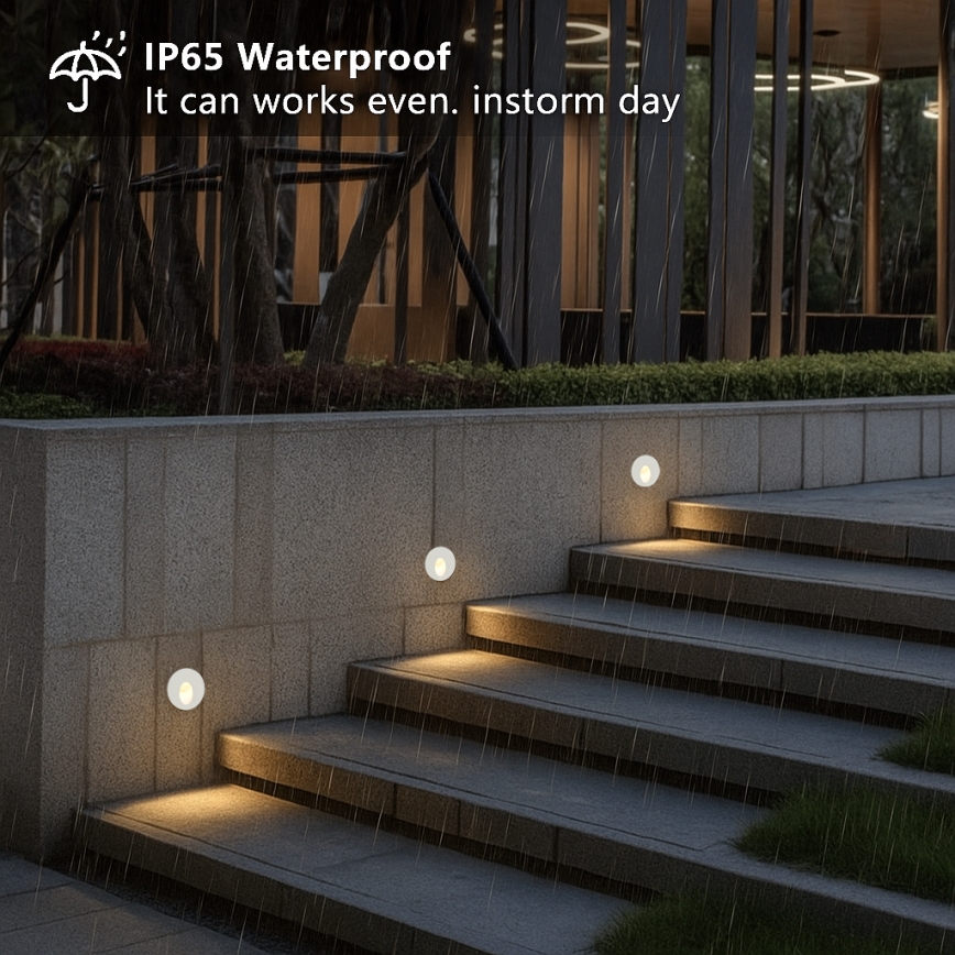 Brilagi - вбудований зовнішній світильник STAIRDOT LED/2W/230V, білий, IP65, круглий