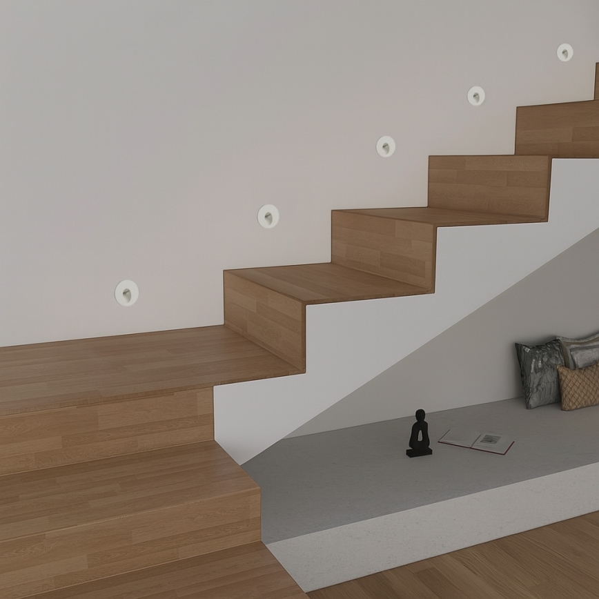 Brilagi - вбудований зовнішній світильник STAIRDOT LED/2W/230V, білий, IP65, круглий