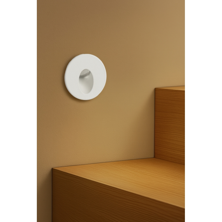 Brilagi - вбудований зовнішній світильник STAIRDOT LED/2W/230V, білий, IP65, круглий