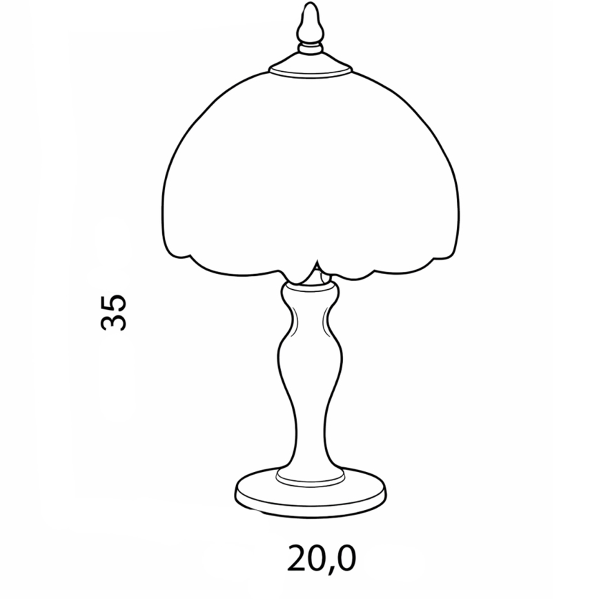 Брілагі - вітражна настільна лампа МІРАБЕЛЛА у стилі Тіффані, 1xE27/60W/230V