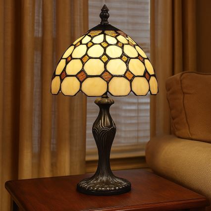 Брілагі - вітражна настільна лампа Тіффані ДОРАН 1xE14/40W/230V