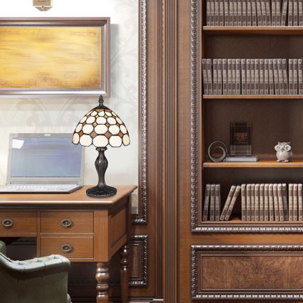 Брілагі - вітражна настільна лампа Тіффані ДОРАН 1xE14/40W/230V