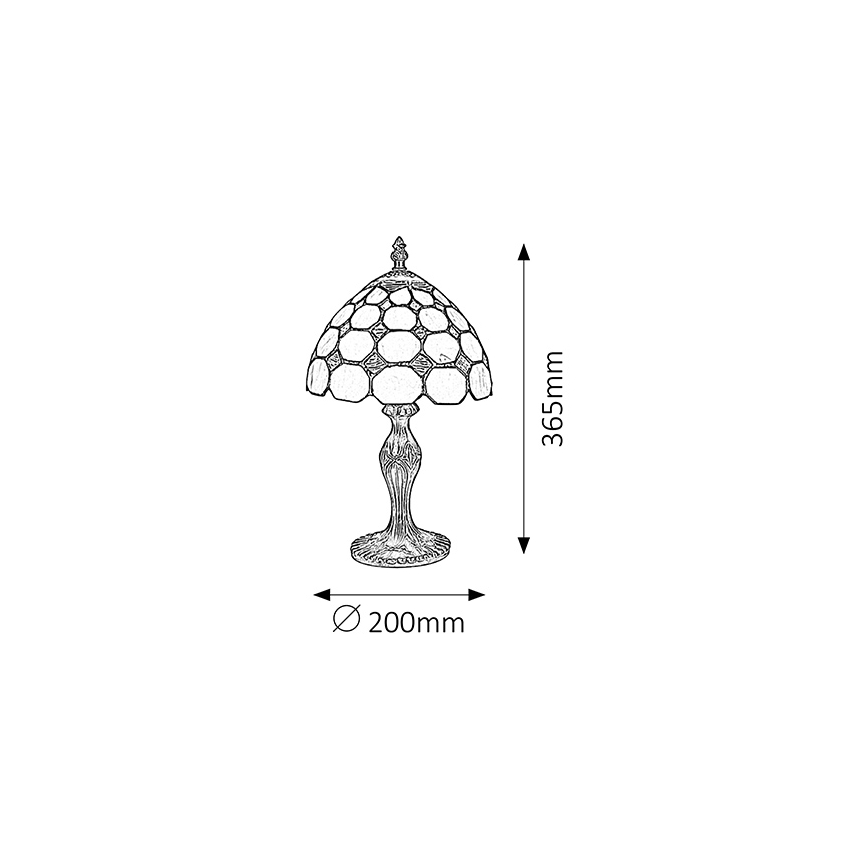Брілагі - вітражна настільна лампа Тіффані ДОРАН 1xE14/40W/230V