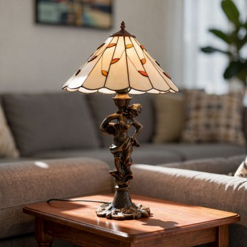 Brilagi - вітражна настільна лампа Tiffany FOLIA 1xE27/60W/230V