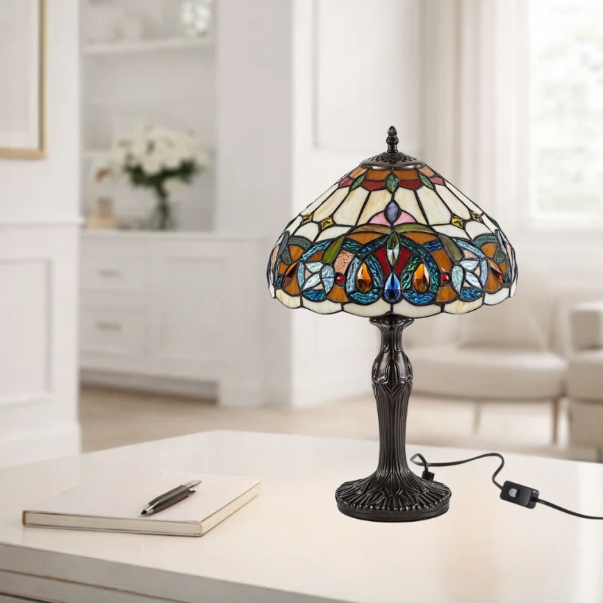 Brilagi - вітражна настільна лампа Tiffany LUISA 1xE27/40W/230V