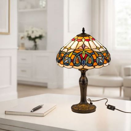 Brilagi - вітражна настільна лампа Tiffany LUISA 1xE27/40W/230V