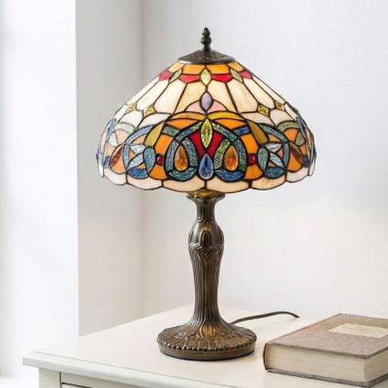 Brilagi - вітражна настільна лампа Tiffany LUISA 1xE27/40W/230V