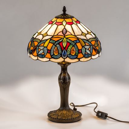 Brilagi - вітражна настільна лампа Tiffany LUISA 1xE27/40W/230V