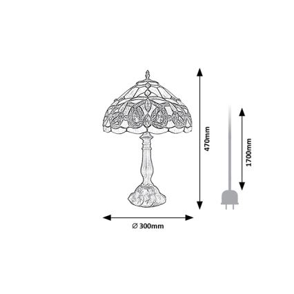 Brilagi - вітражна настільна лампа Tiffany LUISA 1xE27/40W/230V
