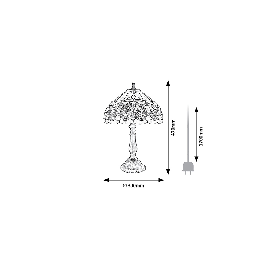 Brilagi - вітражна настільна лампа Tiffany LUISA 1xE27/40W/230V
