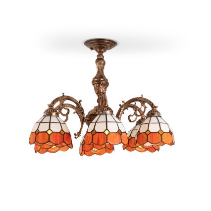 BRILAGI - вітражна накладна люстра SIENNA у стилі Tiffany, 6xE27/60W/230V, діаметр 60 см