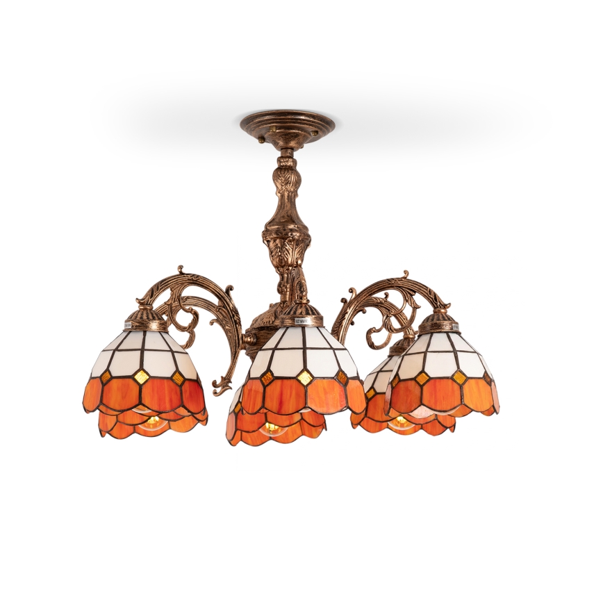 BRILAGI - вітражна накладна люстра SIENNA у стилі Tiffany, 6xE27/60W/230V, діаметр 60 см
