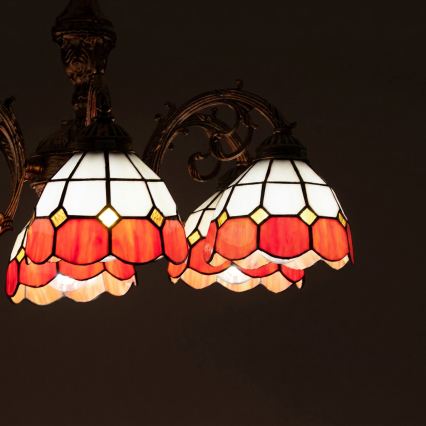 BRILAGI - вітражна накладна люстра SIENNA у стилі Tiffany, 6xE27/60W/230V, діаметр 60 см