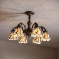 Brilagi - Вітражна накладна люстра Tiffany FOLIA, 6xE27/60W/230V, діаметр 60 см