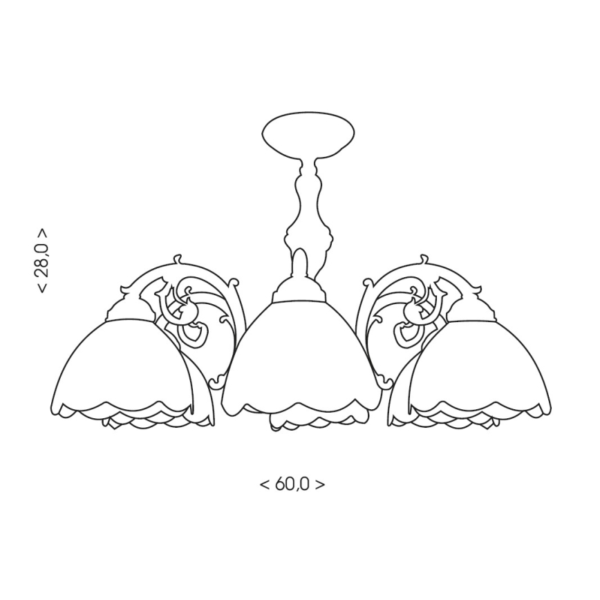 Brilagi - Вітражна накладна люстра Tiffany FOLIA, 6xE27/60W/230V, діаметр 60 см