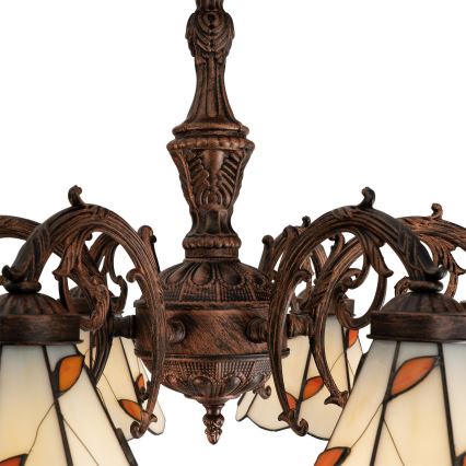 Brilagi - Вітражна накладна люстра Tiffany FOLIA, 6xE27/60W/230V, діаметр 60 см