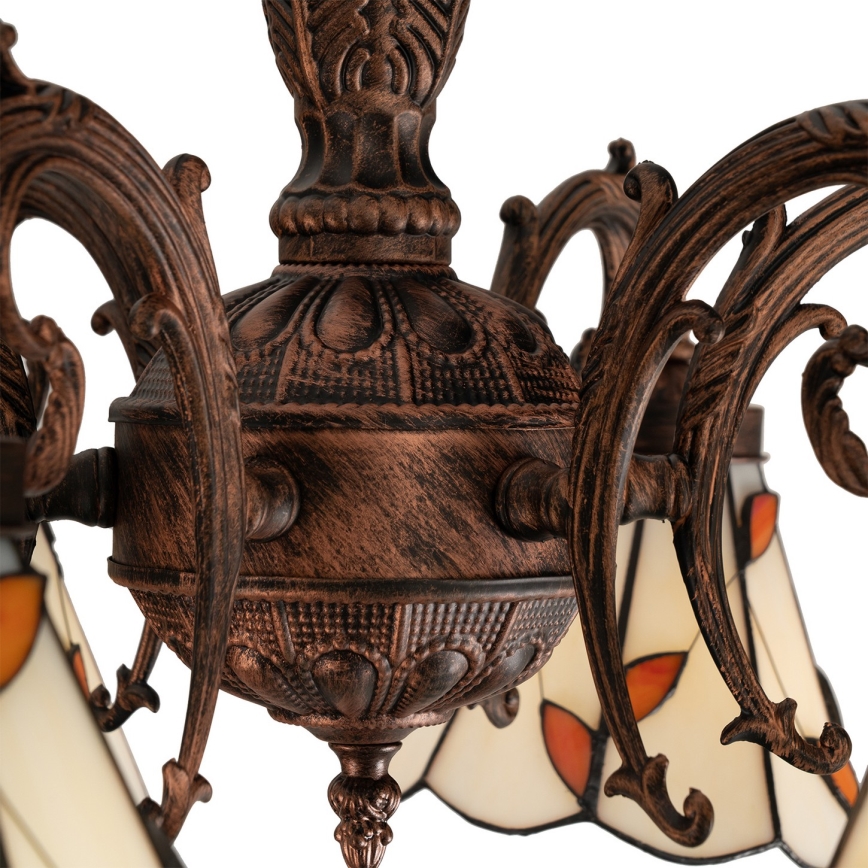 Brilagi - Вітражна накладна люстра Tiffany FOLIA, 6xE27/60W/230V, діаметр 60 см