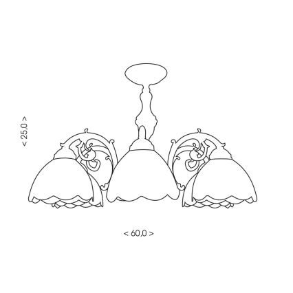 Brilagi - вітражна накладна люстра Tiffany MIRABELLA 3xE27/60W/230V, діаметр 60 см