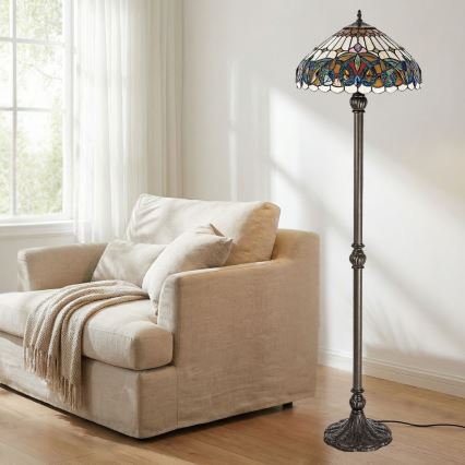 Brilagi - вітражна підлогова лампа в стилі Тіффані LUISA 2xE27/60W/230V