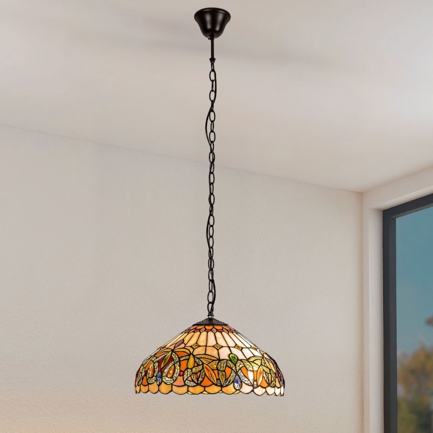 Brilagi - Витражная люстра Tiffany на цепи LUISA 2xE27/60W/230V