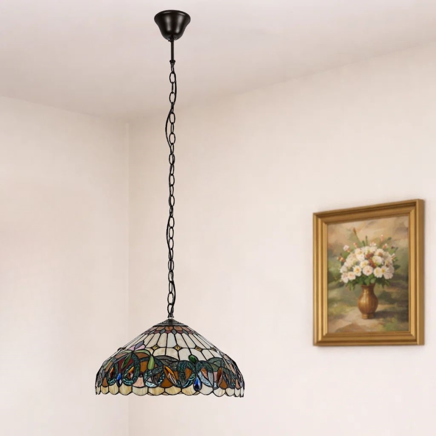 Brilagi - Витражная люстра Tiffany на цепи LUISA 2xE27/60W/230V