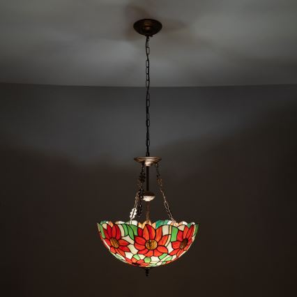 BRILAGI - Витражная люстра Tiffany на цепи SUNFLOWER 3xE27/60W/230V диам. 50 см