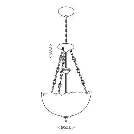 Brilagi - Витражная люстра в стиле Тиффани на цепи SIENNA 3xE27/60W/230V диам. 50 см
