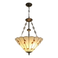 Brilagi - витражная люстра в стиле Tiffany на цепи FOLIA, 3xE27/60W/230V, диаметр 50 см
