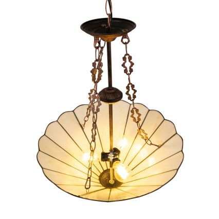 Brilagi - витражная люстра в стиле Tiffany на цепи FOLIA, 3xE27/60W/230V, диаметр 50 см
