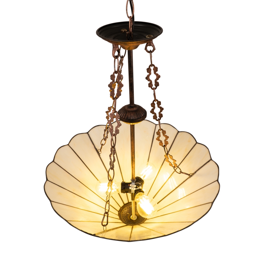 Brilagi - витражная люстра в стиле Tiffany на цепи FOLIA, 3xE27/60W/230V, диаметр 50 см