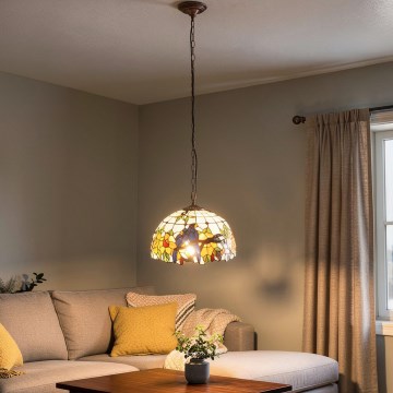 Brilagi - витражная люстра в стиле Tiffany на цепи JUNGLE 1xE27/60W/230V Ø 40 см