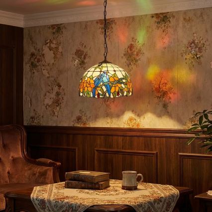 BRILAGI - витражная люстра в стиле Tiffany на цепи JUNGLE 1xE27/60W/230V Ø 40 см