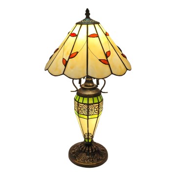 Brilagi - витражная настольная лампа Тиффани FOLIA 1xE27/60W/230V + 1xE14/40W