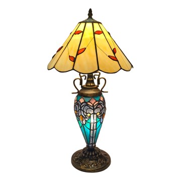 Brilagi - витражная настольная лампа Tiffany FOLIA 1xE27/60W/230V + 1xE14/40W