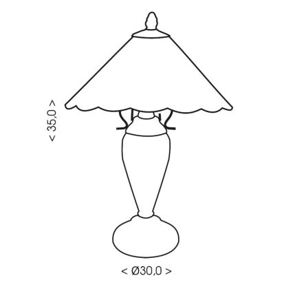 Brilagi - витражная настольная лампа Tiffany FOLIA 1xE27/60W/230V + 1xE14/40W